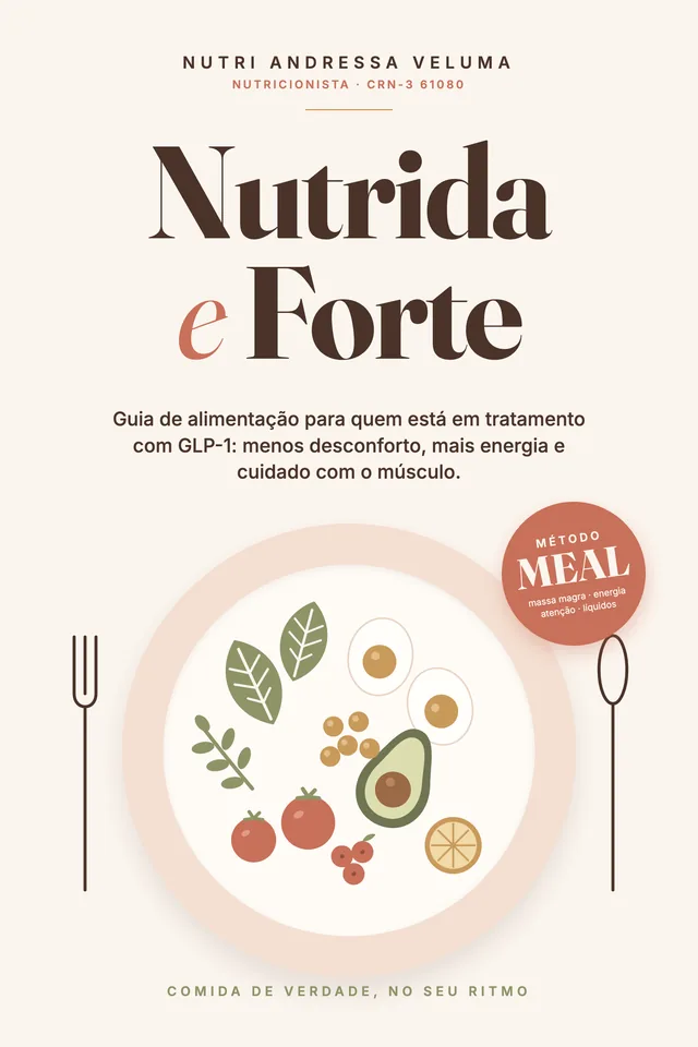 Capa do guia Nutrida e Forte, com o Método MEAL